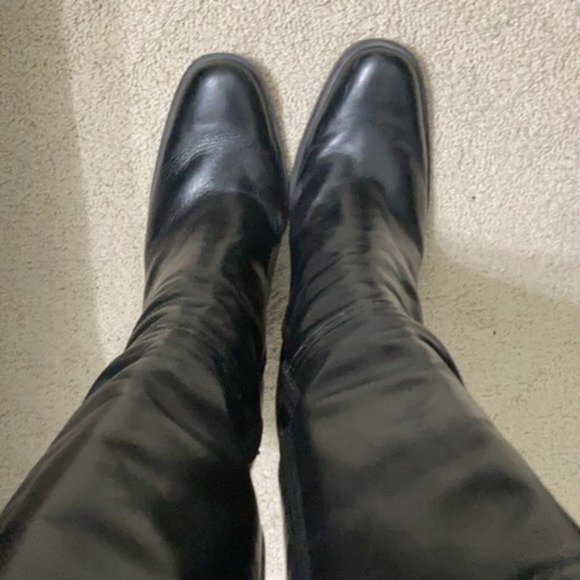 Nine West Black Leather Heeled Knee high Tall Shaft Boots 9 - Picture 13 of 16